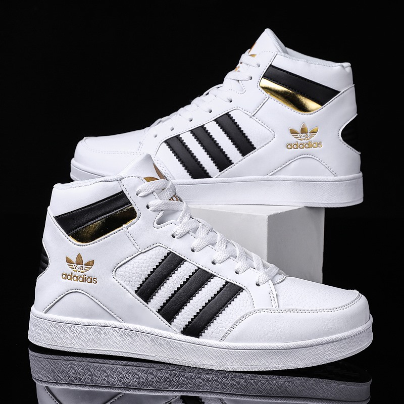 三条杠联名款！情侣小白板鞋