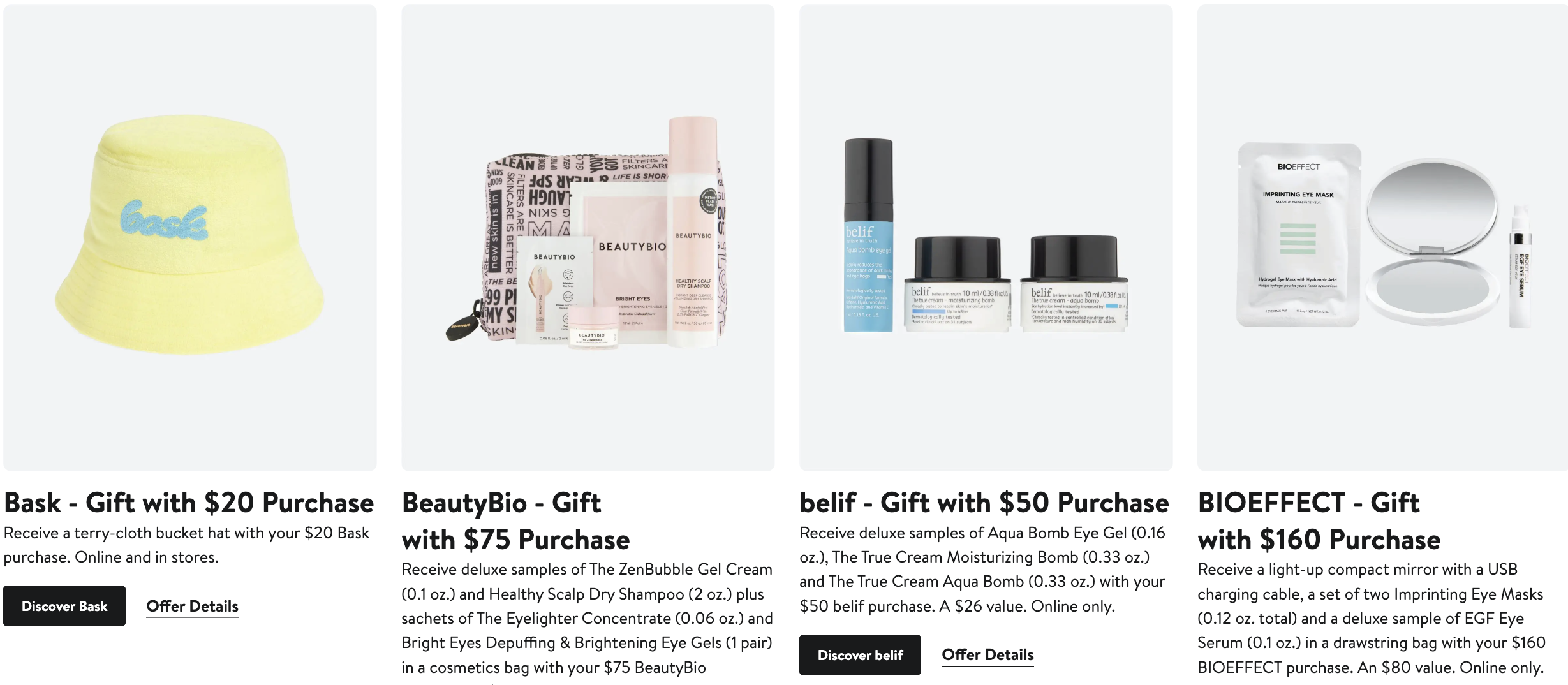 Various beauty products on sale at Nordstrom