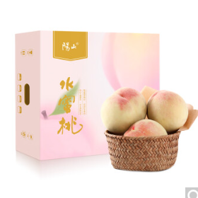 54元包邮！正宗阳山水蜜桃礼盒装4-5两/粒 共9粒
