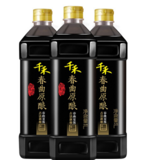 29.8元包邮！千禾 零添加原酿酱油1L-3瓶