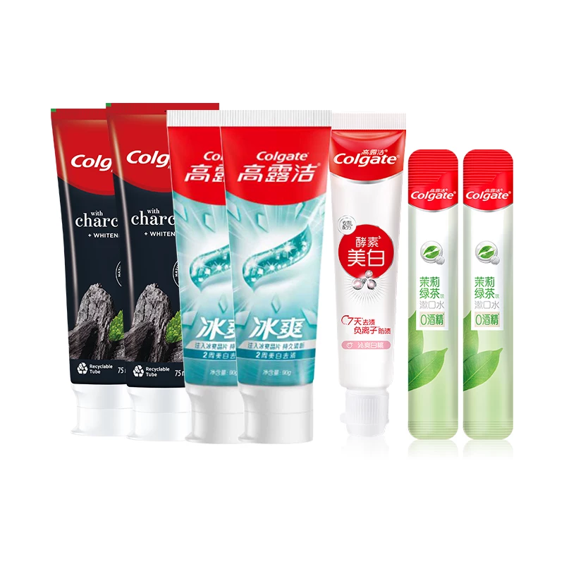 下拉！高露洁竹炭喜马拉雅盐8件套