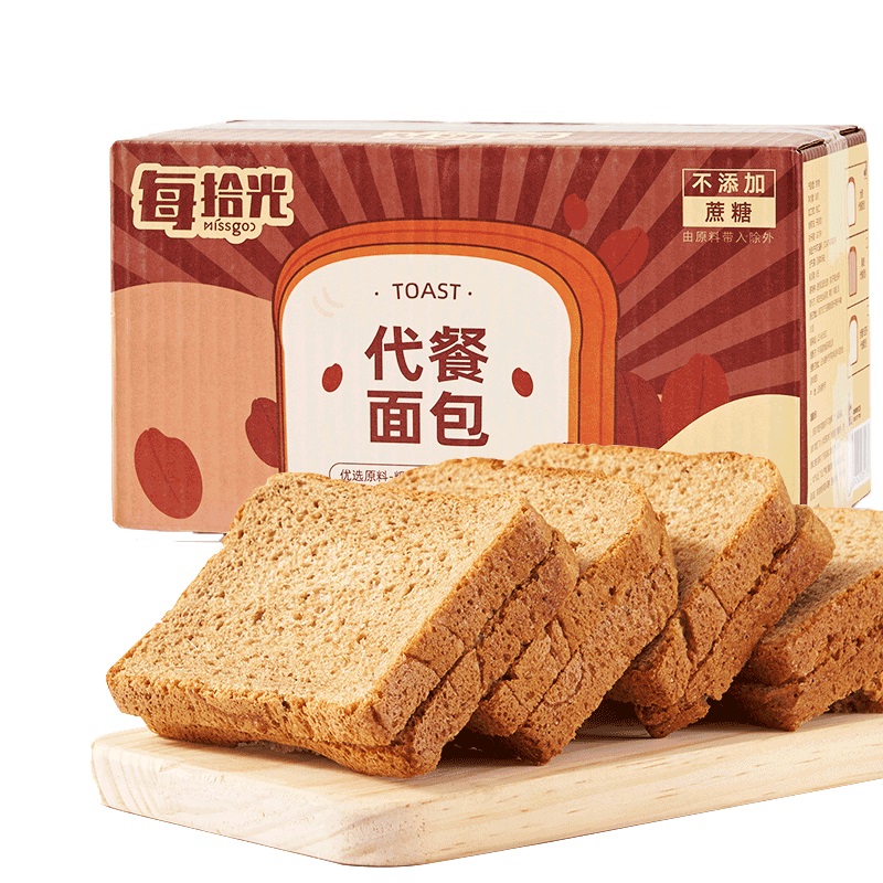 5.9秒！400g黑麦全麦吐司0脂面包片