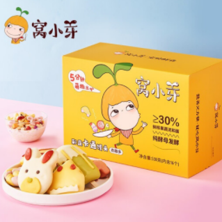 49元包邮！窝小芽 儿童卡通馒头 奇趣多礼盒 530g*4包