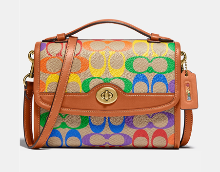 coach蔻驰kip彩虹斜挎包