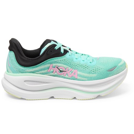 HOKA Bondi 9 女士跑鞋 Blue Spark/Mint Fluorite 10.5 Wide