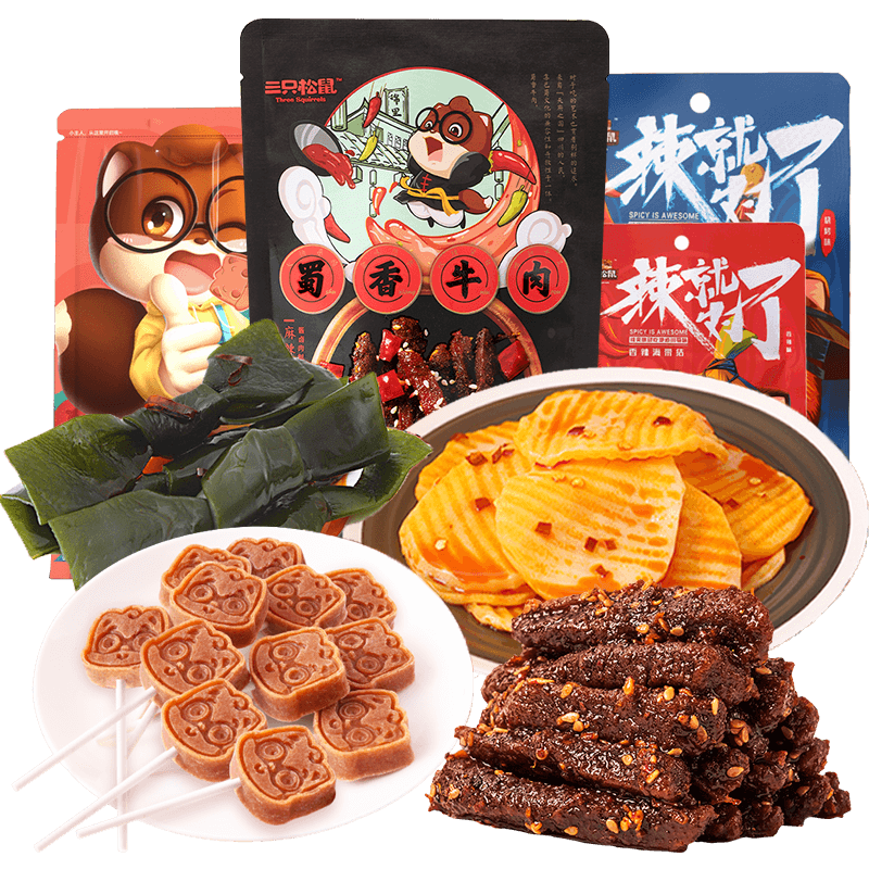 【阿里自营】三只松鼠肉干零食组合408g