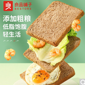 16.9元包邮！良品铺子 黑麦全麦面包 1000g