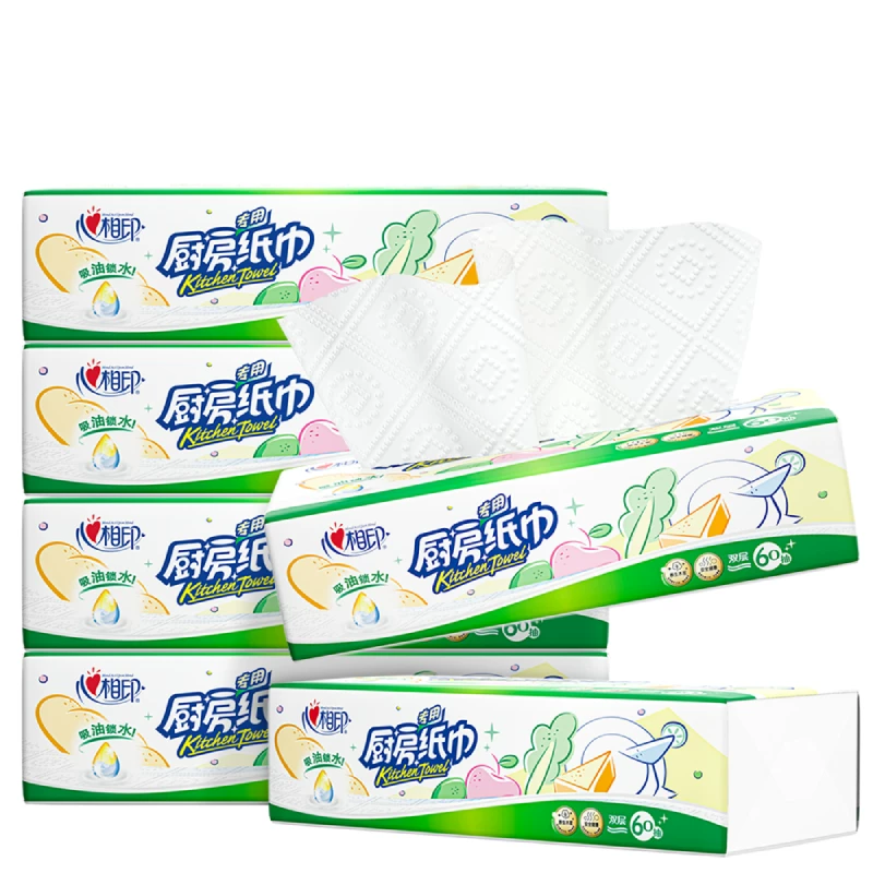 【下拉金币】心相印厨房用纸60抽6大包