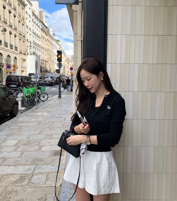 Black Maison Kitsune Cardigan