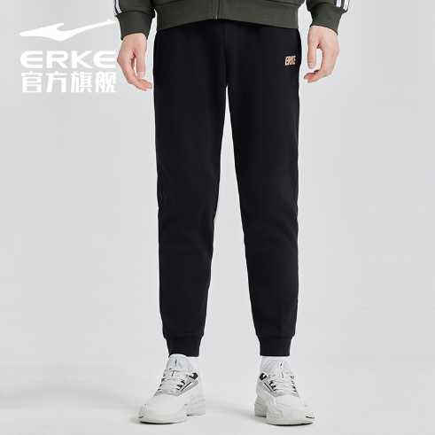 79元包邮！鸿星尔克 秋季男士束脚加绒卫裤