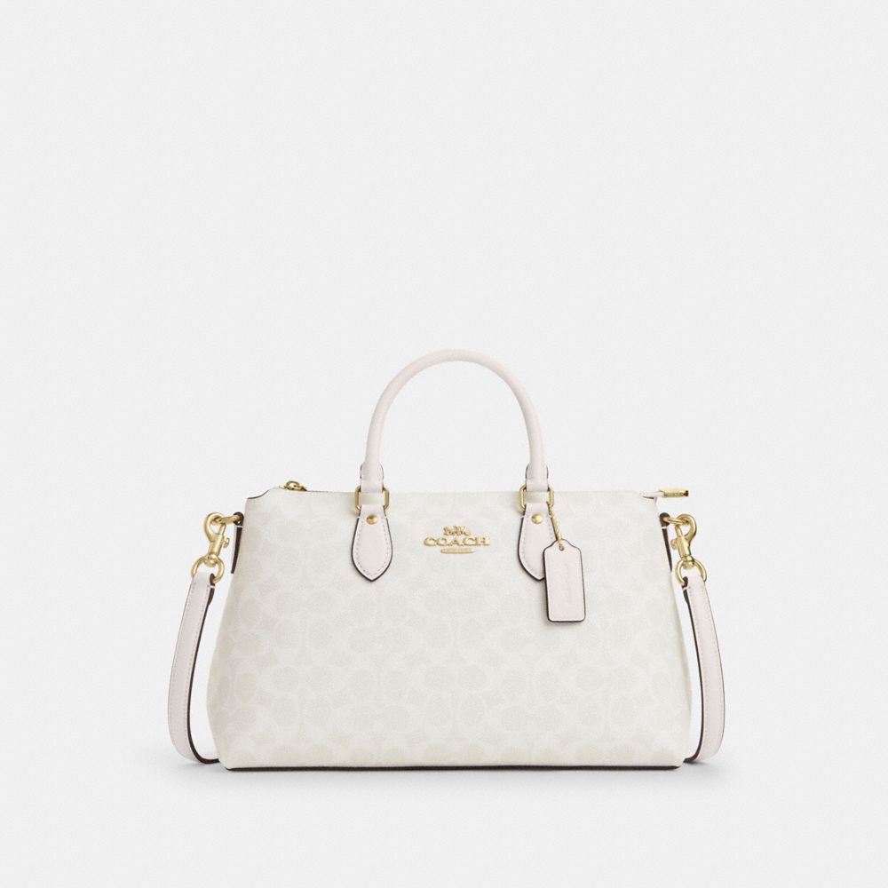 coach georgia satchel bag in signature canvas CW422-IMXU5