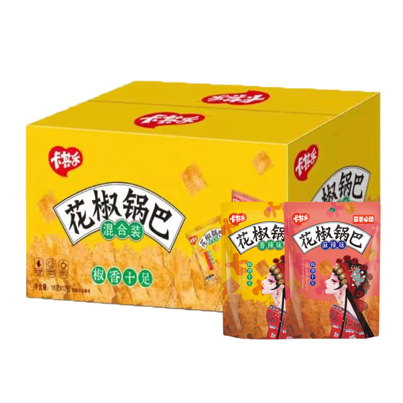 【卡其乐】花椒锅巴整箱18g*18包