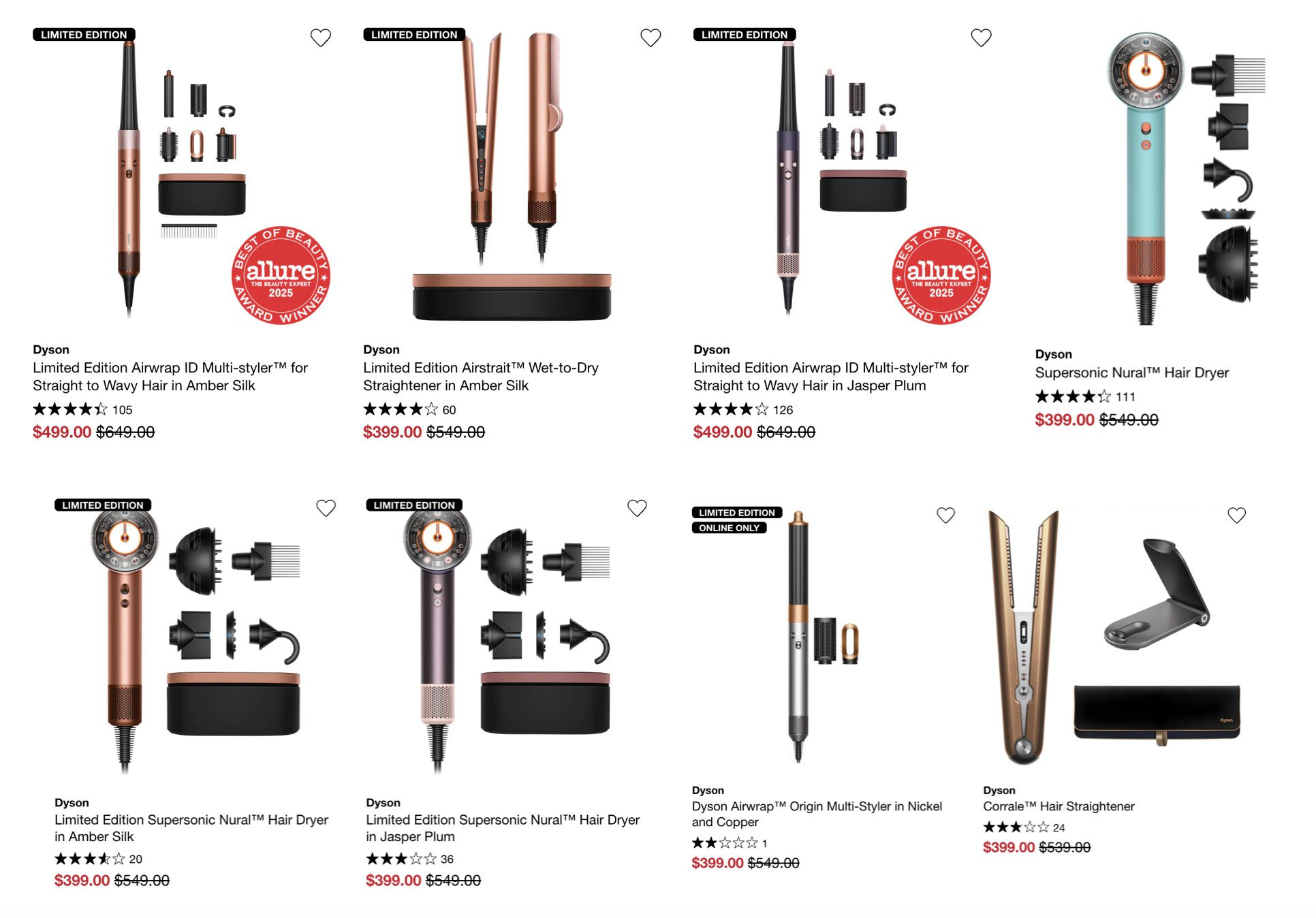 Dyson Airstrait Amber Silk Sale Price