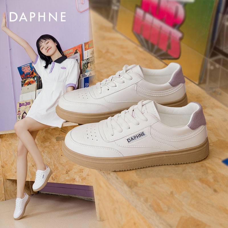 【JD旗舰店】达芙妮（DAPHNE）小白鞋 休闲板鞋