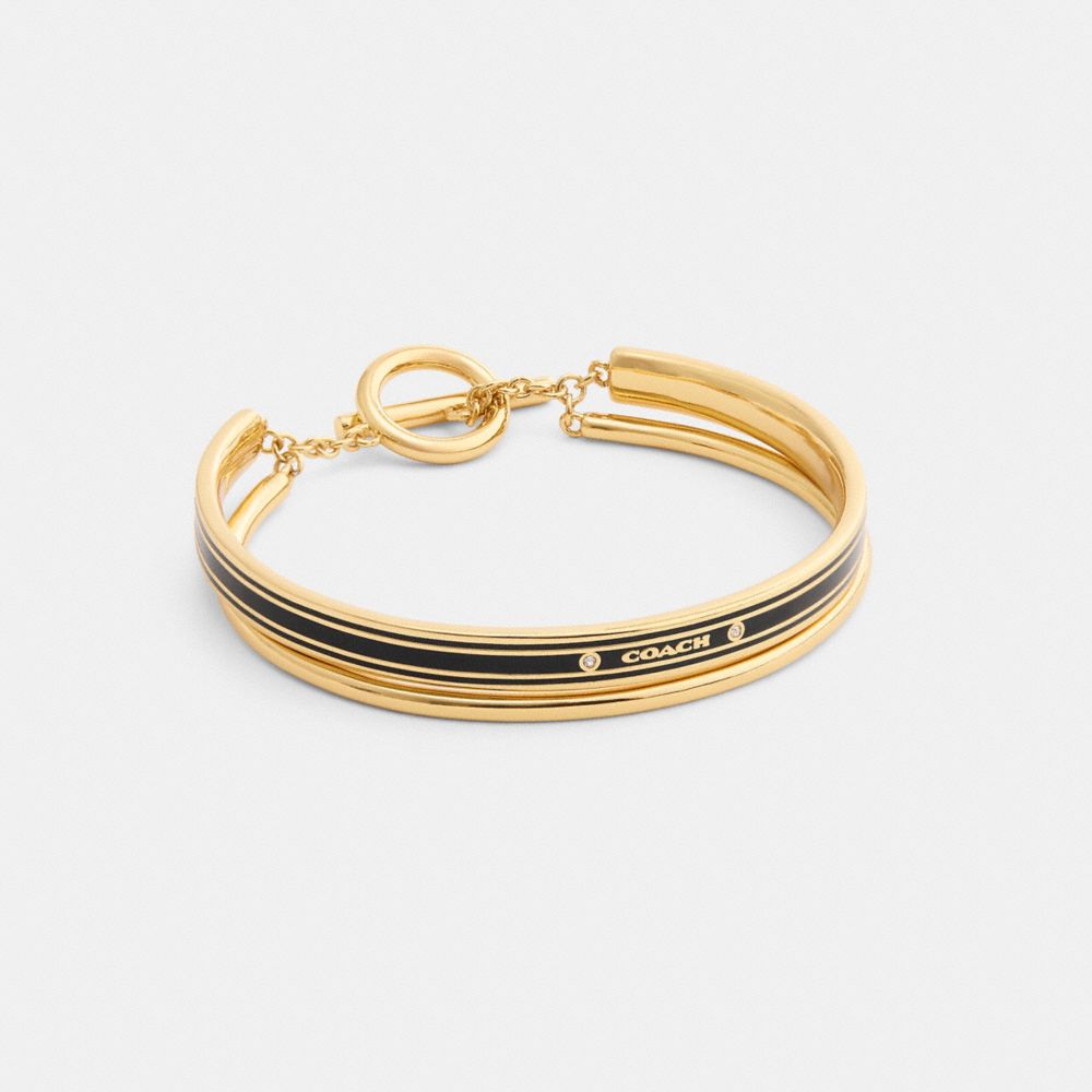 coach coach enamel double bangle bracelet CBW25-GD/BK