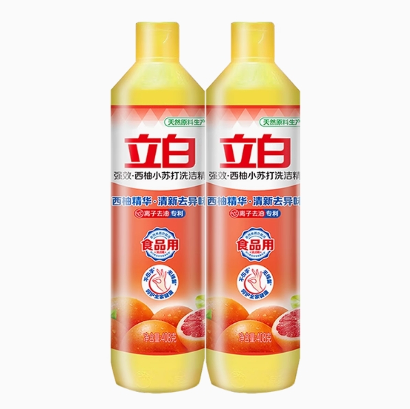 4.9元包邮！立白洗西柚洗洁精408g*2瓶