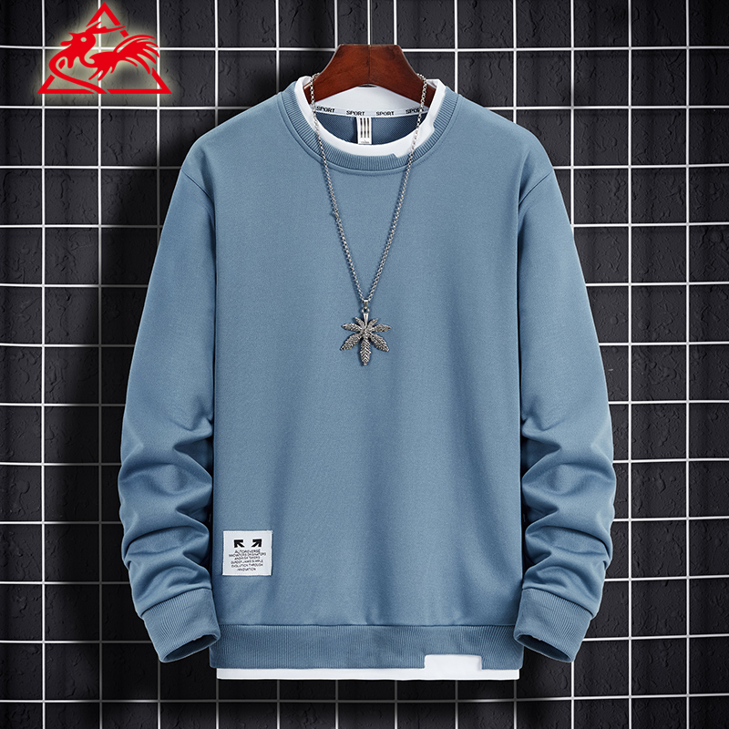 莱克公鸡假两件卫衣男秋冬新款韩版潮流时尚