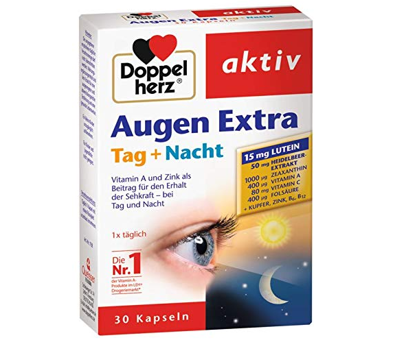 doppelherz双心蓝莓叶黄素护眼软胶囊30粒