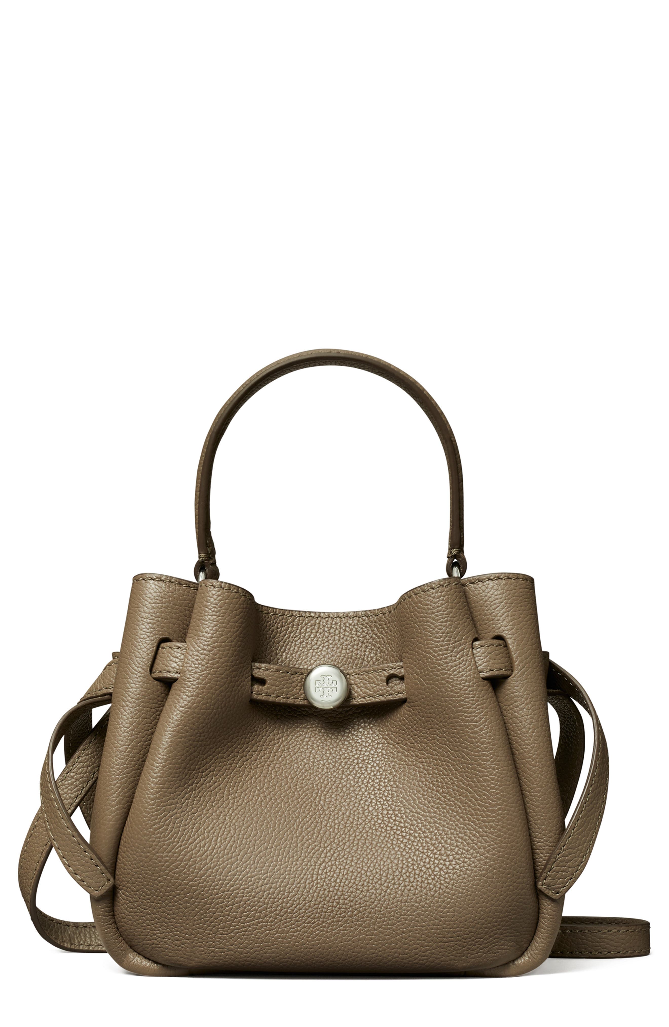 Tory Burch Mini Romy Suede 汤丽柏琦水桶包 Wild Mushroom