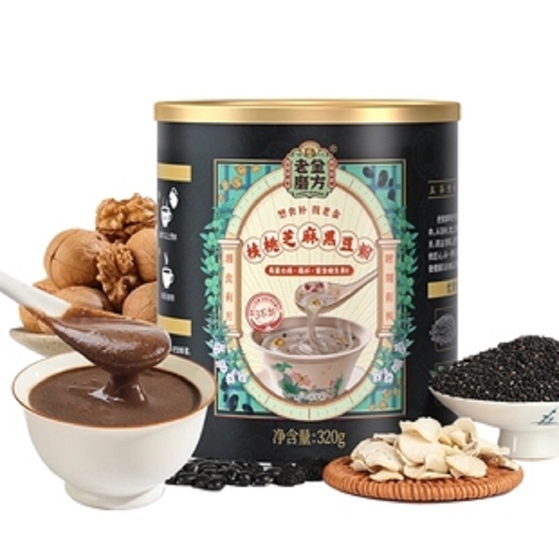 老金磨方黑芝麻核桃黑豆粉320g