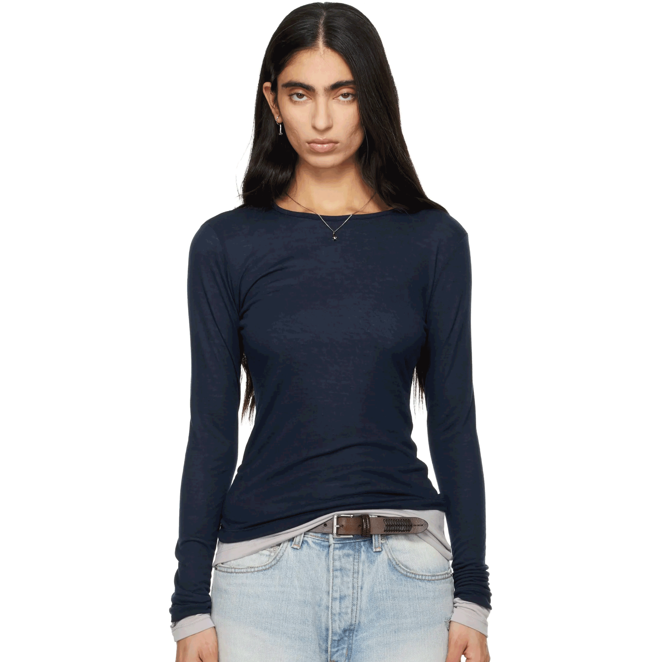 TONYWACK Navy Layered Long Sleeve T-Shirt