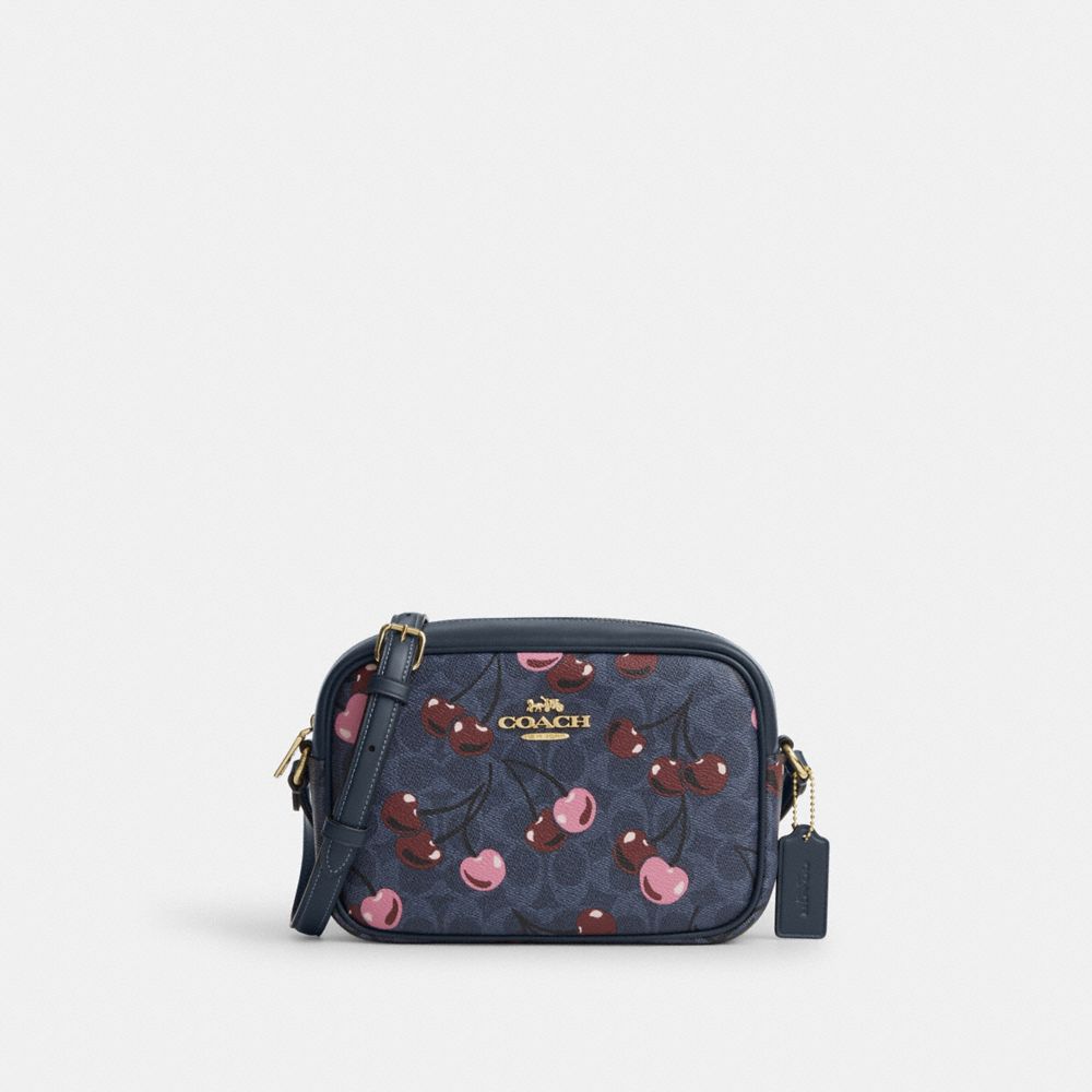 coach jamie camera bag in signature canvas with cherry print CZ777-IMDEI