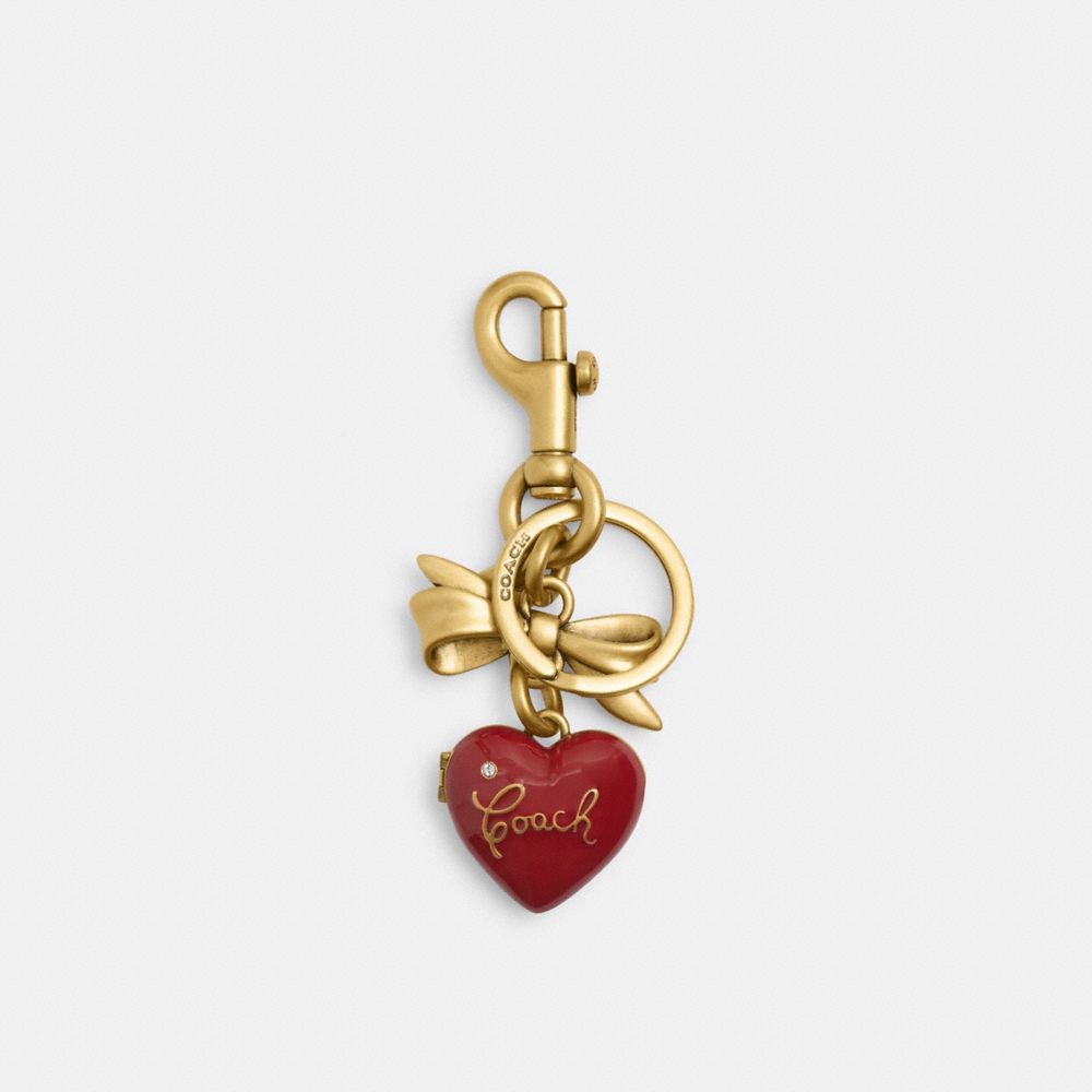 coach bow heart locket bag charm CZ276-B4/RB