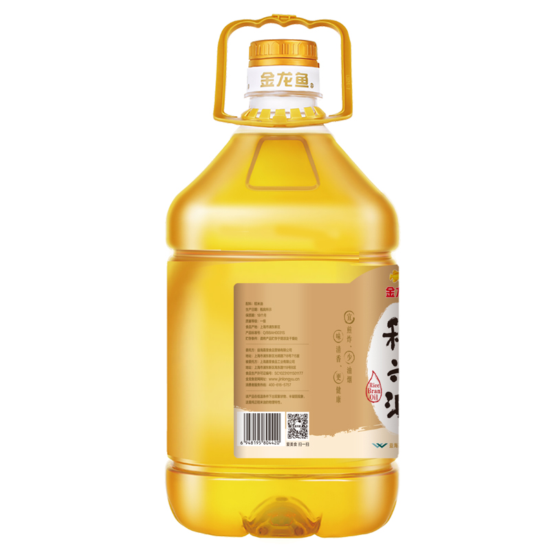 【折34.4元/件】68.8元包邮！金龙鱼 食用油 3000PPM稻米油3.58L