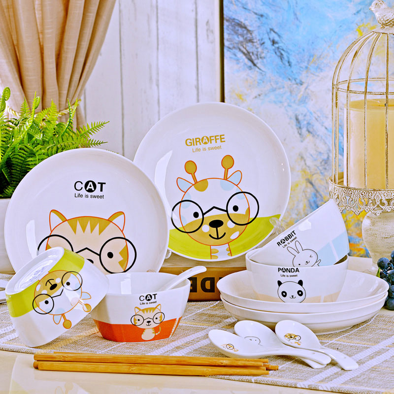 【景德镇】家用微波炉卡通碗16件套