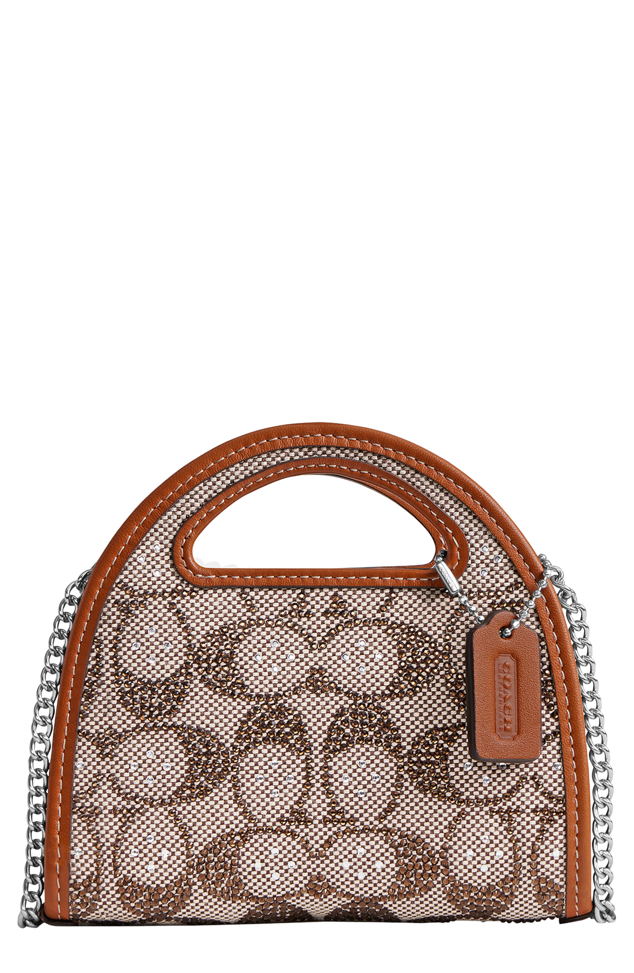 COACH Crystal Signature Jacquard Top Handle Card Holder