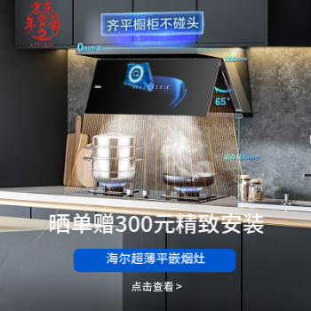 京东 海尔平嵌大师系列烟机 下单送300元精致安装