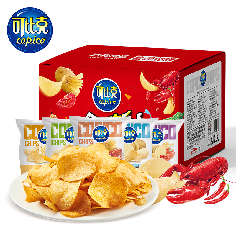 可比克纯切薯片休闲小吃休闲礼盒30g*10包