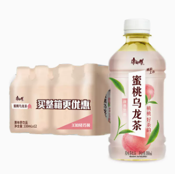 16.4元！康师傅蜜桃乌龙茶330ml*12瓶（凑单包邮）