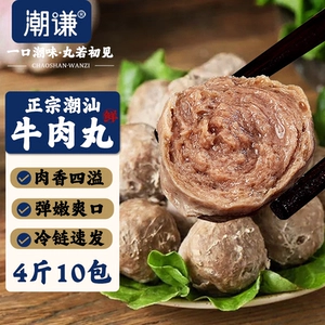 潮谦-潮汕牛肉丸正宗新鲜冷冻牛筋丸火锅麻辣烫煮汤丸子