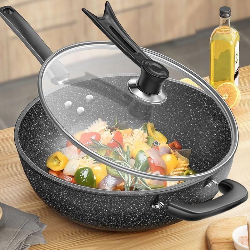 【南极人】大尺寸34CM炒锅平底锅不粘锅