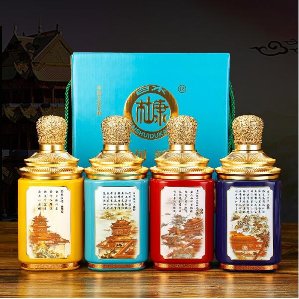 99元包邮！白水杜康 四大名楼 52度浓香型白酒500mL*4瓶 