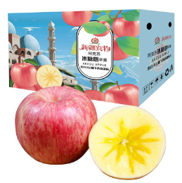 28元！阿克苏 冰糖心苹果红富士 10斤礼盒单果75-85净果8.5-9斤+（需凑单）