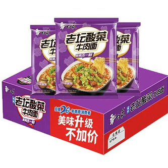 20.9元包邮！白象 经典老坛酸菜方便面102g*24包