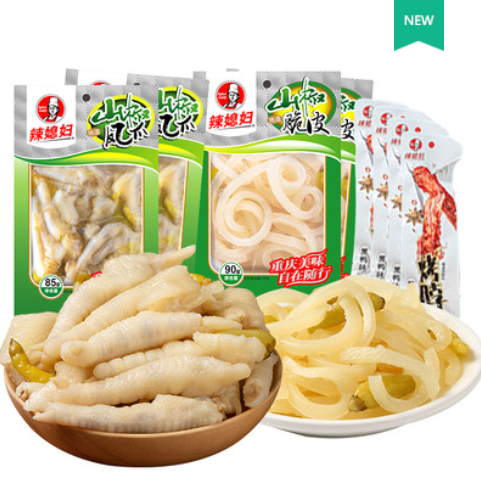 16.9元包邮！辣媳妇 凤爪/鸡脖/脆皮7包组合装