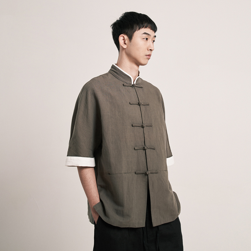 后序新中式国风唐装男短袖夏季时尚