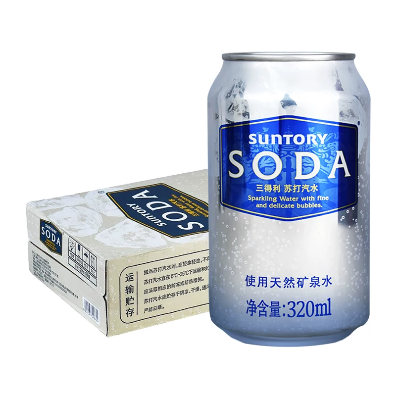 三得利苏打汽水天然矿泉水320ml*24罐