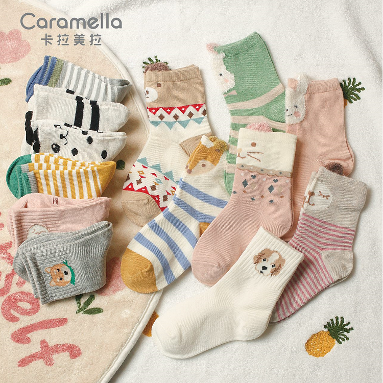 Caramella新年儿童中筒袜8双