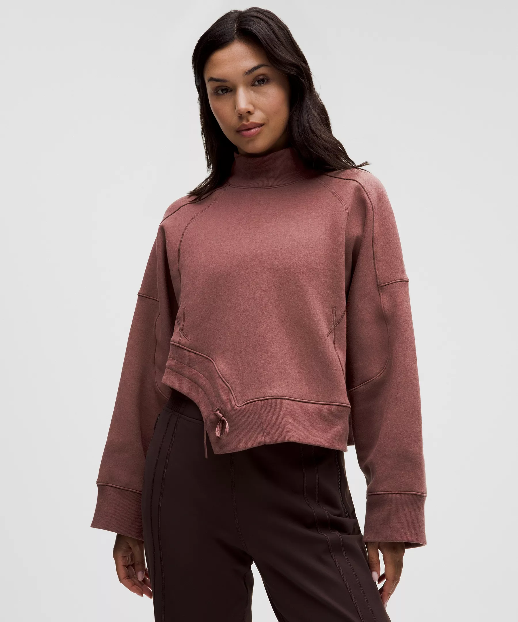 Lululemon Plush Fleece Curved卫衣 Smoky Red 4