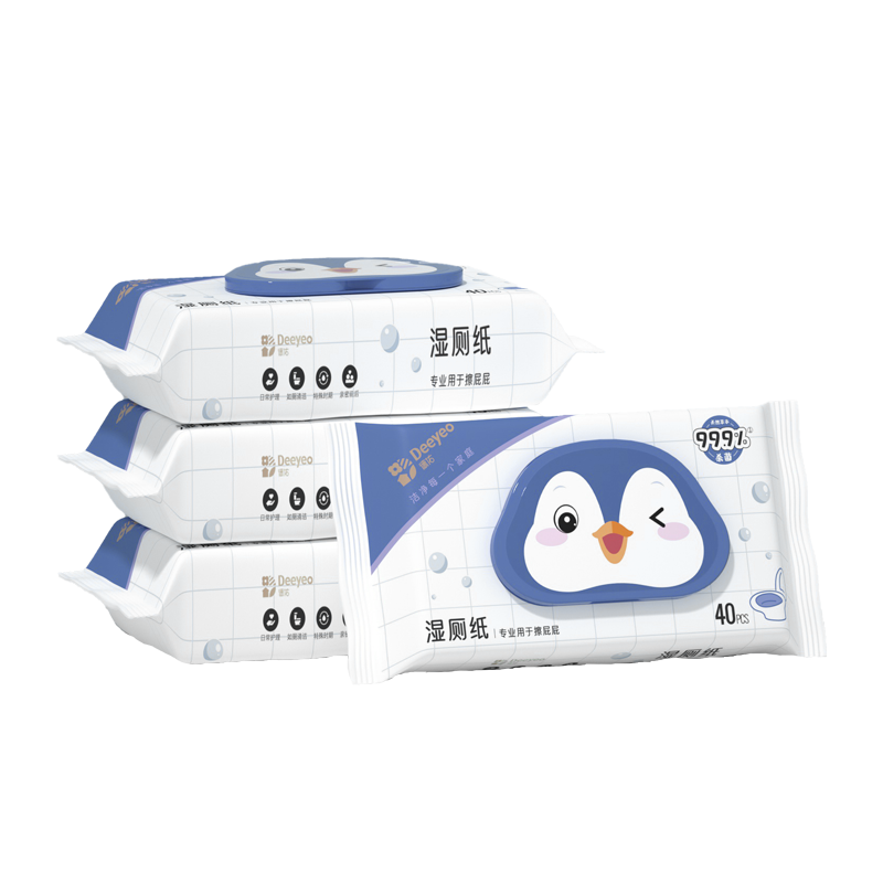 德祐！湿厕纸家庭实惠装40抽*3包