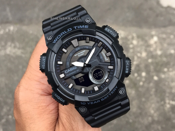 casio卡西欧worldtime系列aeq110w男士腕表