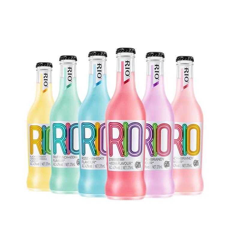 【漏洞拍2件匀价47.7】RIO锐澳经典玻璃瓶 聚会 分享装 275ml*6瓶（6口味）