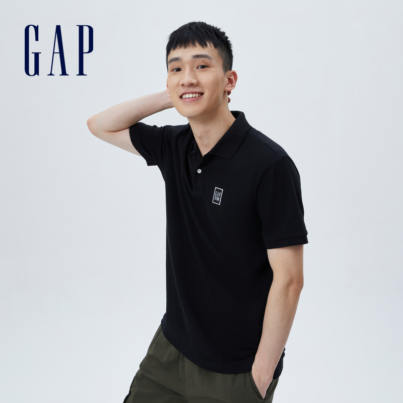 Gap男装LOGO弹力POLO衫