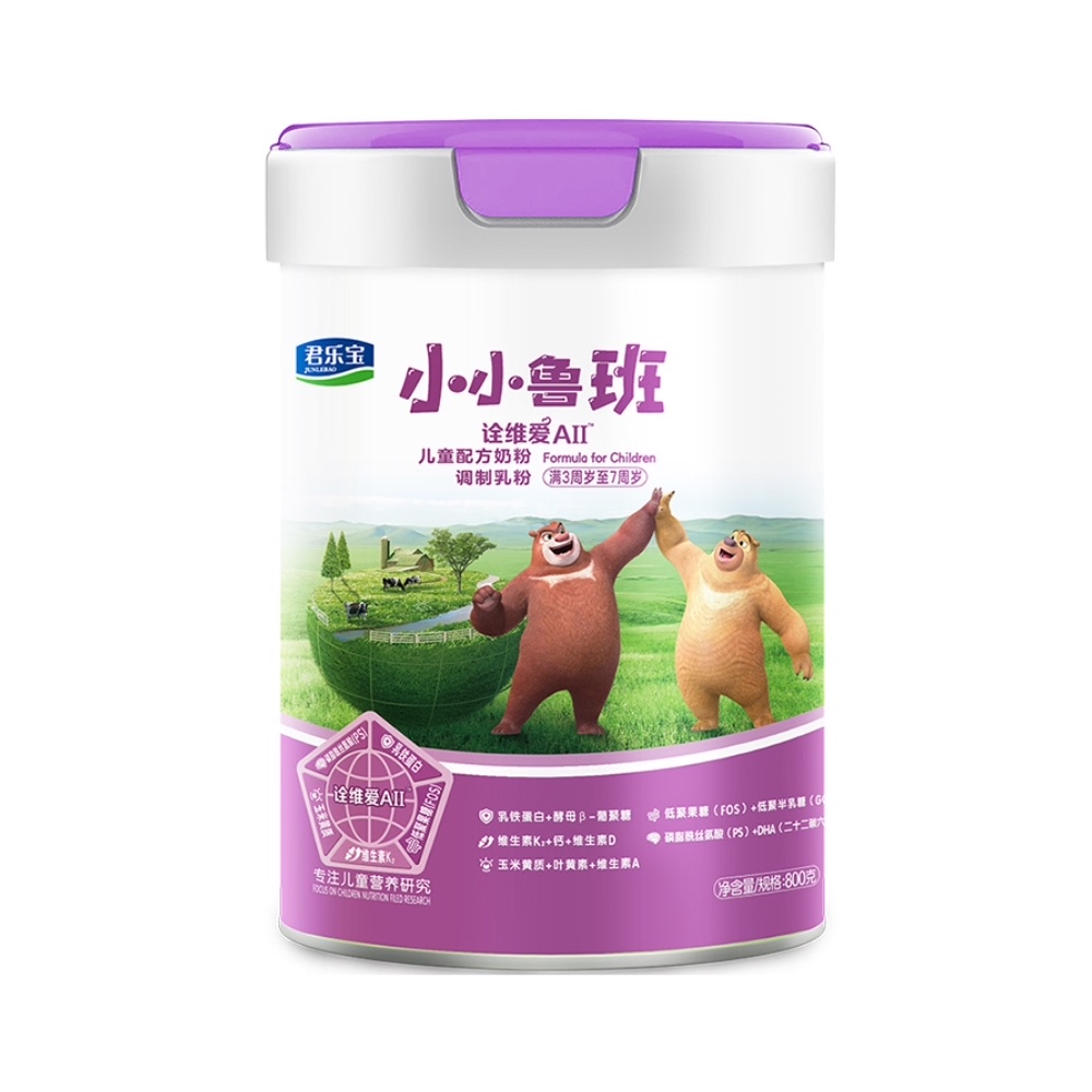 君乐宝小小鲁班诠维爱儿童配方奶粉4段800g