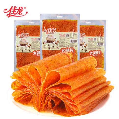 7.9元包邮！佳龙 经典怀旧老式大辣片82g*3袋 