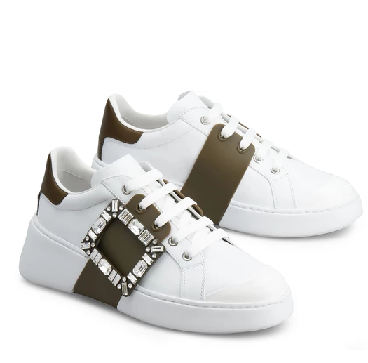 roger vivier 水晶方扣viv skate小白鞋